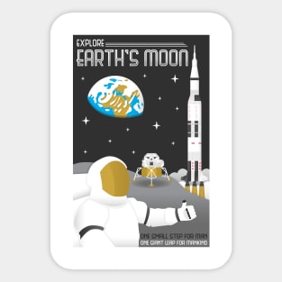 Explore Earth's Moon Travel Poster Sticker